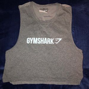 Gymshark Crop Mesh Black Tank - Charcoal Marl